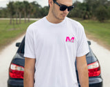 Signature Crew Neck Tee - White/Pink